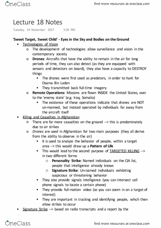 GEOG 345 Lecture Notes - Lecture 18: Osama Bin Laden, Signals Intelligence thumbnail