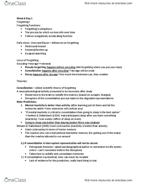 PSY 433 Lecture Notes - Lecture 10: The Roaches, Motor Learning thumbnail