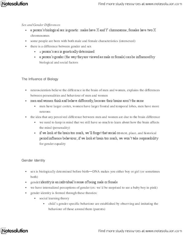 ANTA01H3 Lecture Notes - Social Learning Theory, Y Chromosome thumbnail