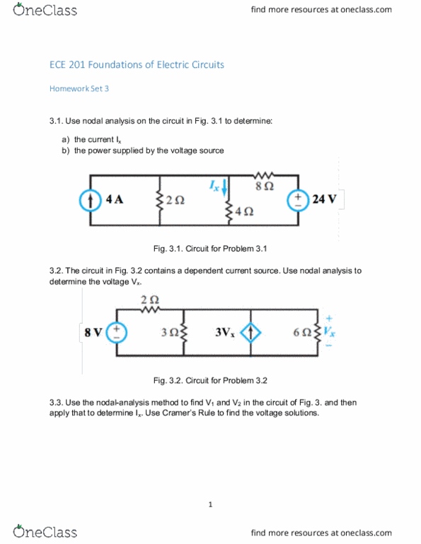 ECE 201 Lecture Notes - Lecture 3: Nodal Analysis, Xavier'S Security Enforcers, Voltage Source thumbnail