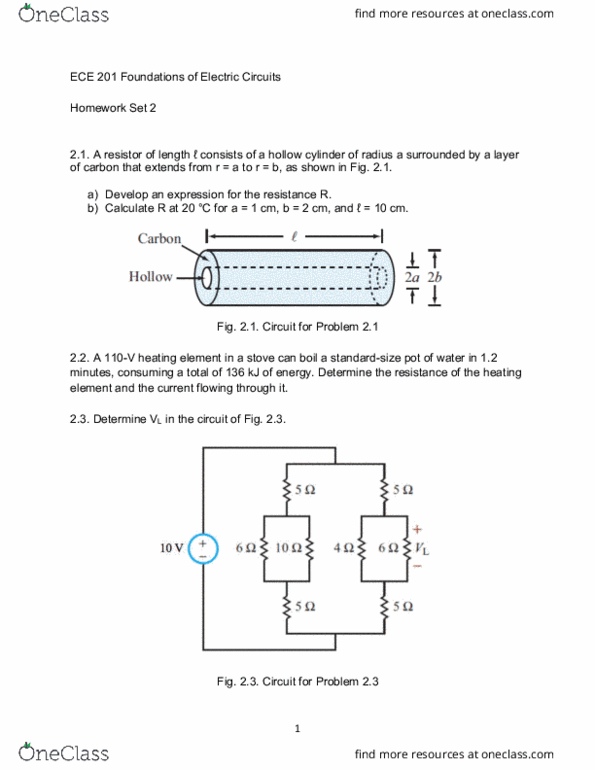 ECE 201 Lecture Notes - Lecture 2: Heating Element, Joule, Voltage Source thumbnail