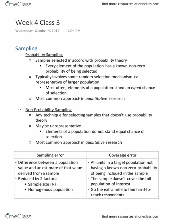 SOCI 217 Lecture Notes - Lecture 10: Sample Size Determination, Confidence Interval, Statistical Parameter thumbnail