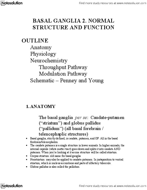 PCL102H1 Lecture Notes - Acetylcholine, Premotor Cortex, Enkephalin thumbnail