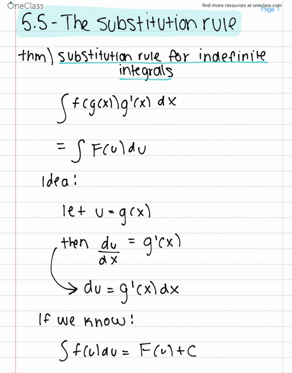 MAC-2311 Lecture 35: 5.5 - The Substitution Rule thumbnail