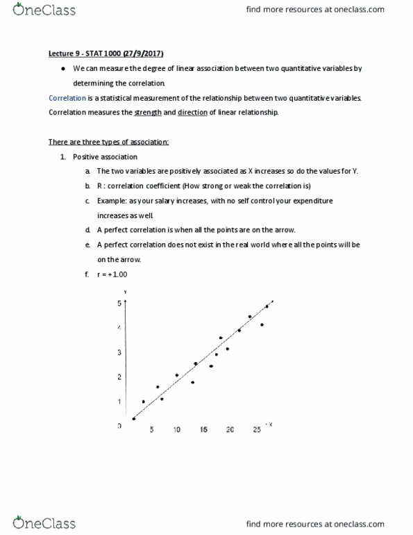 STAT 1000 Lecture Notes - Lecture 9: Scatter Plot thumbnail