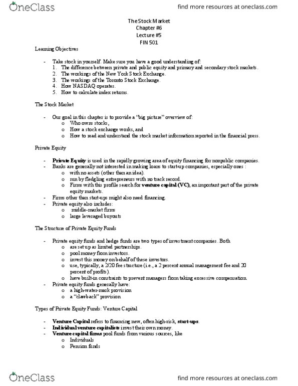 FIN 501 Lecture Notes - Lecture 5: The Big Payoff, Market Capitalization, Nordstrom thumbnail