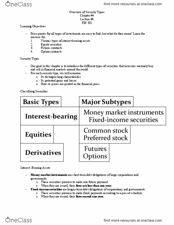 FIN 501 Lecture Notes - Lecture 4: S&P 500 Index, Preferred Stock, Common Stock thumbnail