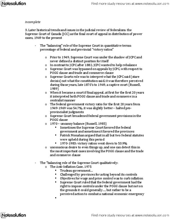 POL316Y1 Lecture Notes - Patriation, Patriation Reference, Precedent thumbnail