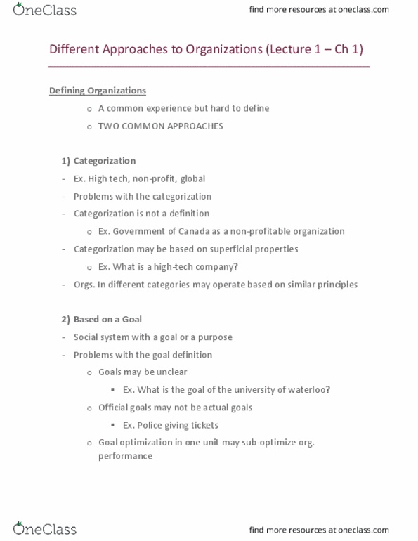 MSCI211 Lecture Notes - Lecture 1: Scientific Management, Norbert Wiener, Social System thumbnail