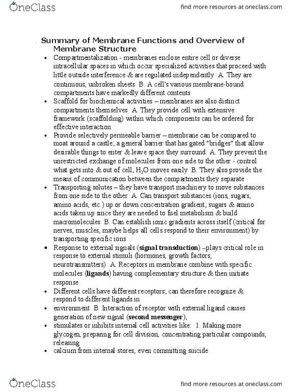 PLB 300 Lecture Notes - Lecture 4: Galactose, Membrane Protein, Signal Transduction thumbnail