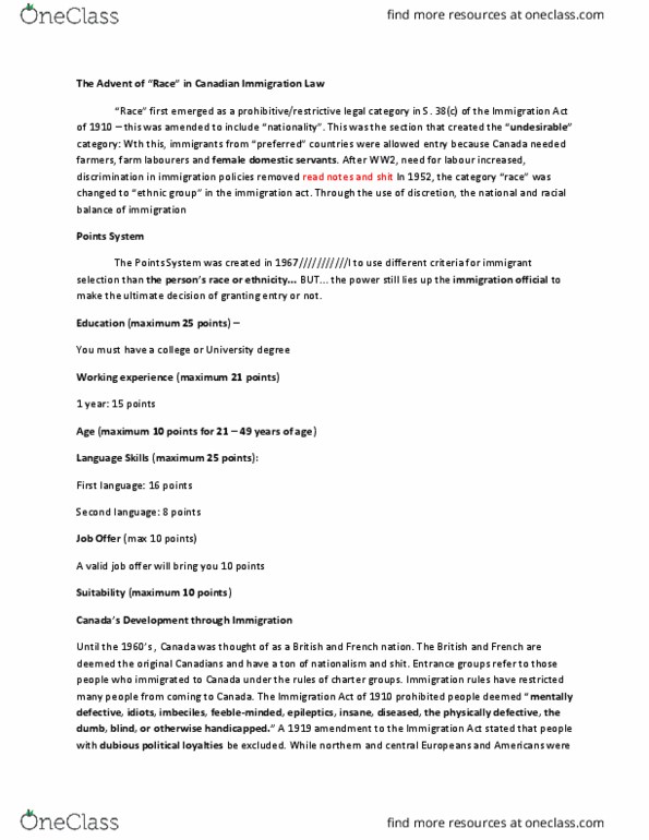 SOCI 3450 Lecture Notes - Lecture 8: Second Language, First Language, Modern Immigration To The United Kingdom thumbnail