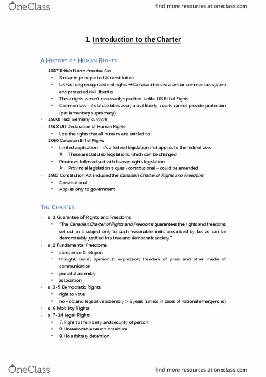 Law 2101 Chapter Notes - Chapter 3: Section 33 Of The Canadian Charter Of Rights And Freedoms, Originalism, Vagueness thumbnail