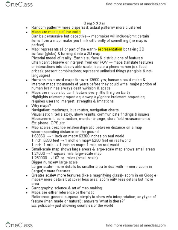 GEOG 5 Lecture Notes - Lecture 4: Choropleth Map, Contour Line, Cartogram thumbnail