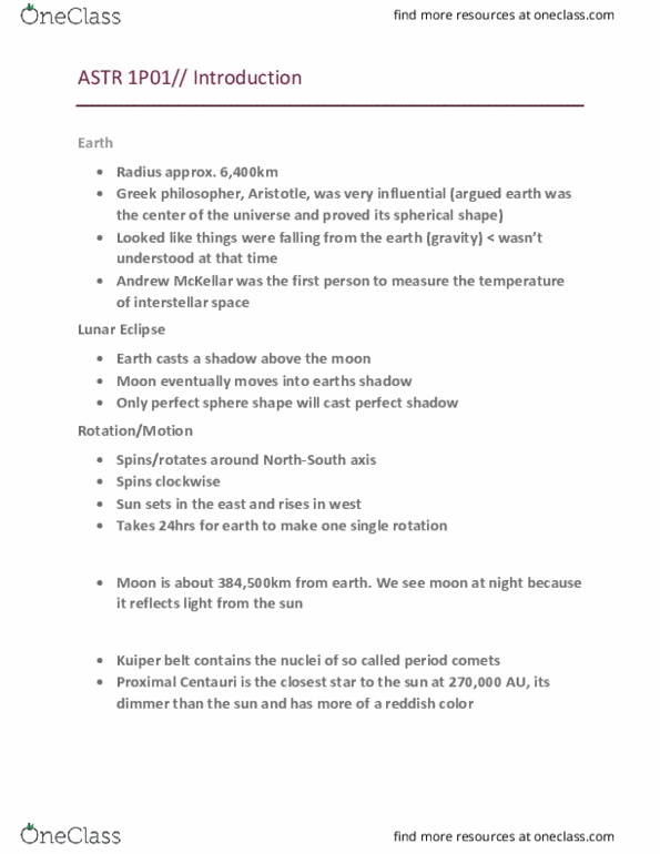 ASTR 1P01 Lecture Notes - Lecture 1: Virgo Supercluster, Kuiper Belt, Light Pollution thumbnail