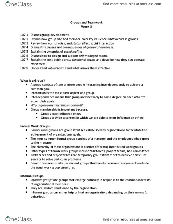 Management and Organizational Studies 2181A/B Lecture Notes - Lecture 3: Whistleblower, Organizational Commitment, Formal System thumbnail