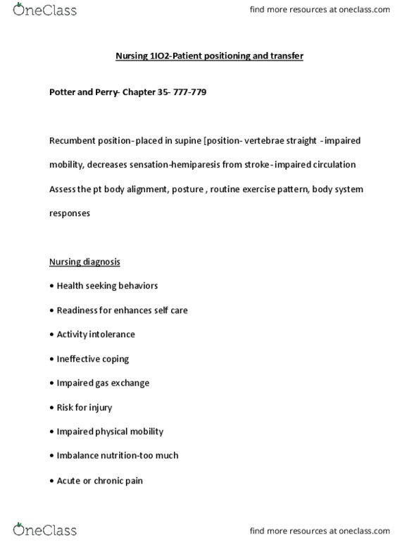 NURSING 1I02 Chapter Notes - Chapter 8: Orthostatic Hypotension, Bone Resorption, Anatomical Terms Of Motion thumbnail