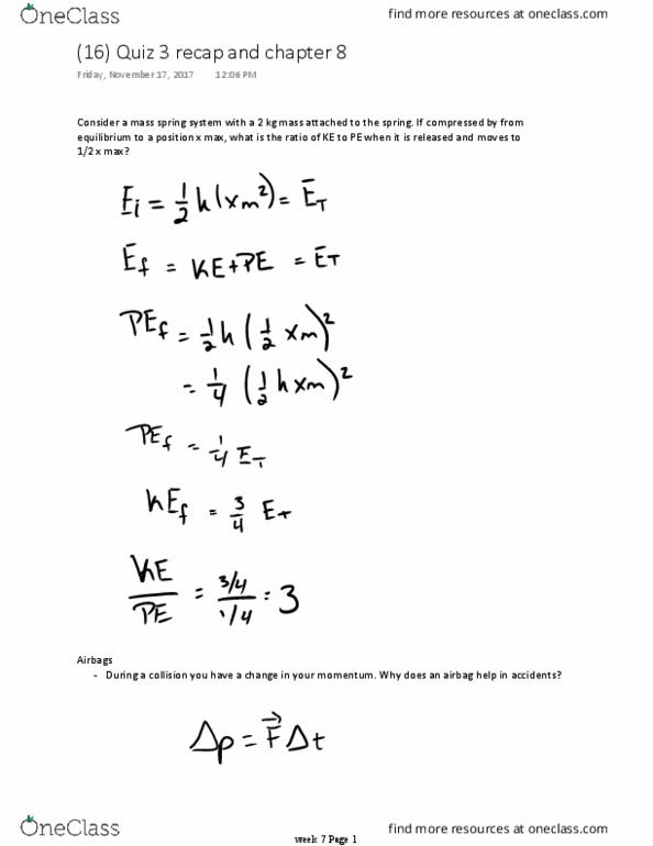 PHYS 1A Lecture Notes - Lecture 16: Airbag thumbnail