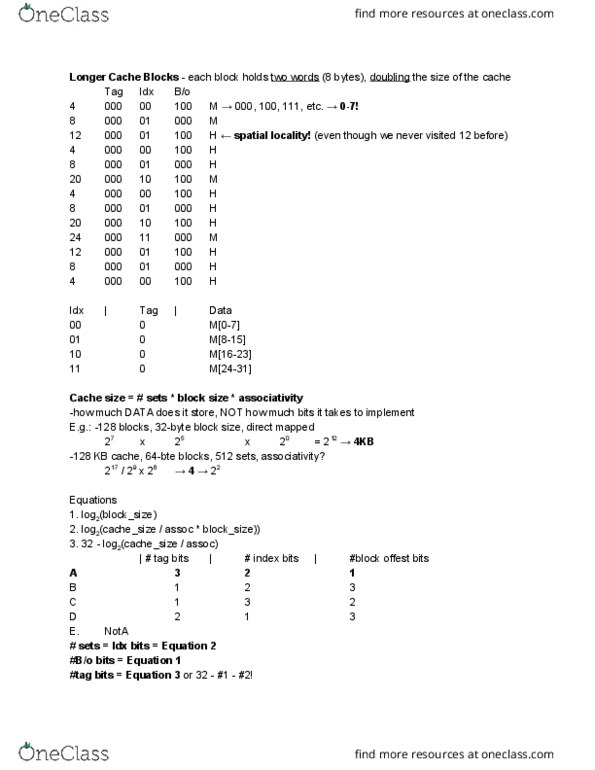 CSE 141 Lecture Notes - Lecture 14: Locality Of Reference thumbnail