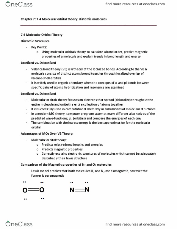 CHEM 1301 Chapter Notes - Chapter 7.4: Organic Chemistry, Energy Density, Bond Energy thumbnail