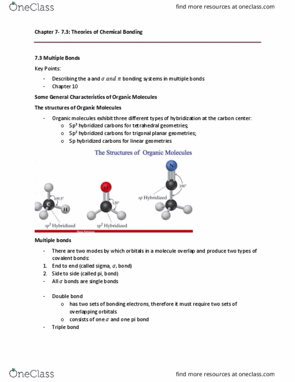 CHEM 1301 Chapter Notes - Chapter 7.3: Ammonia, Covalent Bond, Valence Bond Theory thumbnail