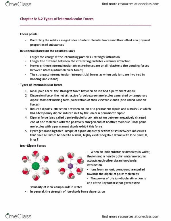 CHEM 1301 Chapter Notes - Chapter 8.2: Caesium, Chemical Polarity, Molar Mass thumbnail