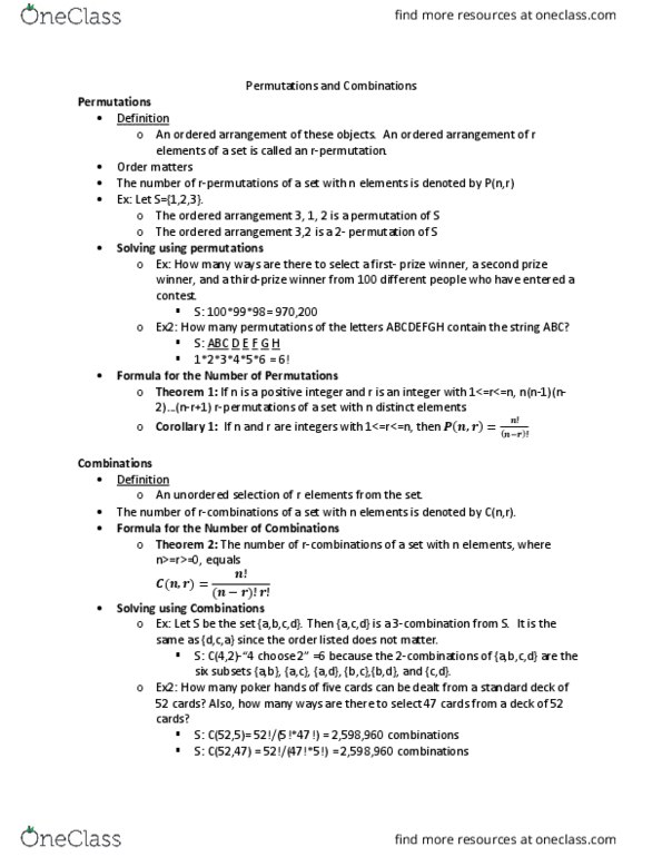 MATH 1019 Lecture 20: Permutations and Combinations thumbnail