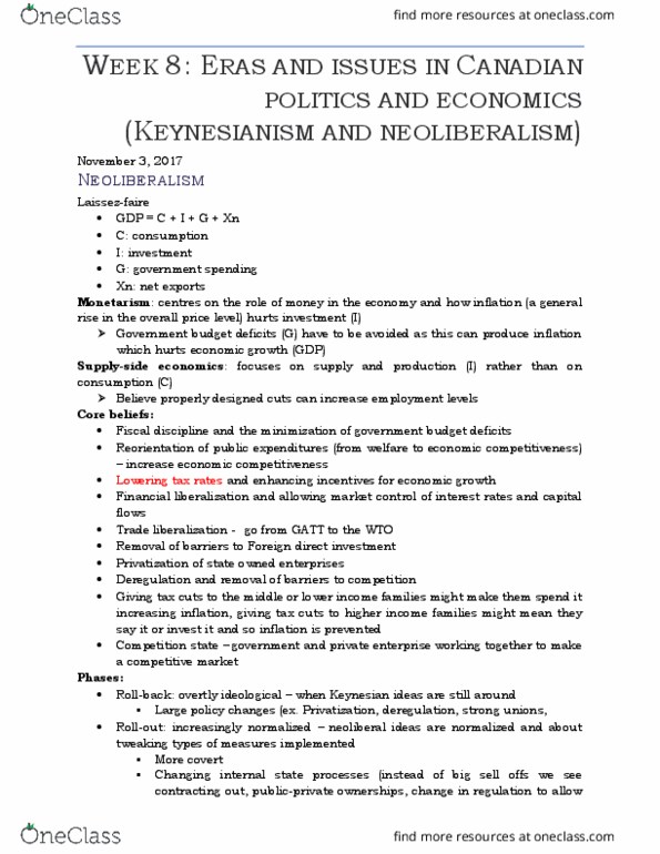 PSCI231 Lecture Notes - Lecture 8: United States House Committee On Oversight And Government Reform, Government Spending, World Trade Organization thumbnail