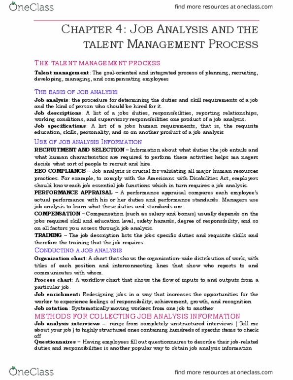 HRM200 Lecture Notes - Lecture 4: Performance Appraisal, Job Enrichment, Paq thumbnail