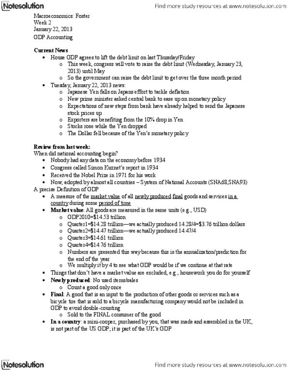 ECON 1012 Lecture Notes - Lecture 2: Simon Kuznets, Fixed Investment, Levi Strauss & Co. thumbnail