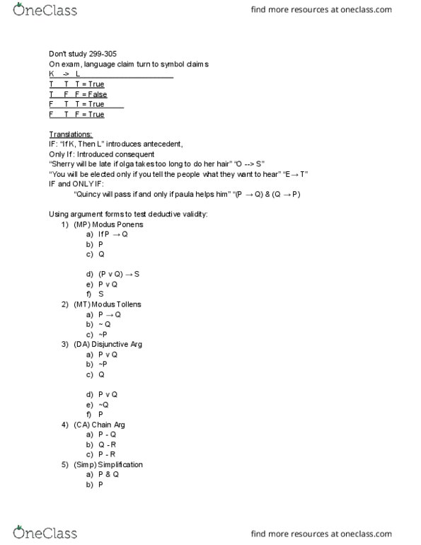 PHI 1101 Lecture Notes - Lecture 17: Modus Tollens, Modus Ponens thumbnail