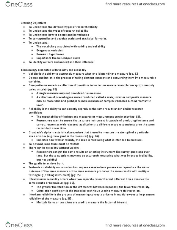 CRM 2303 Lecture Notes - Lecture 4: Operationalization, Confounding, Pg. 99 thumbnail