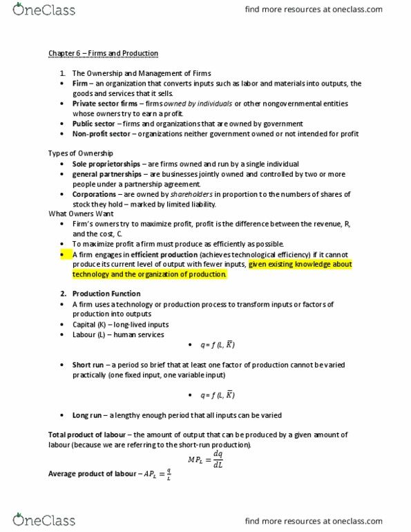 ECON 230D1 Lecture Notes - Lecture 4: Human Services, Production Function, Isoquant thumbnail