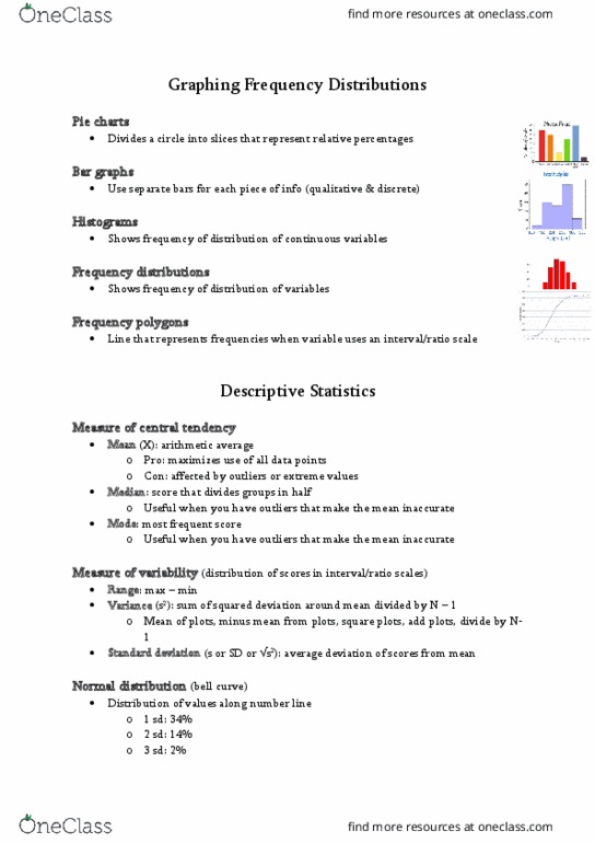 PSYC 217 Chapter Notes - Chapter 12: Standard Deviation, Normal Distribution, Central Tendency thumbnail