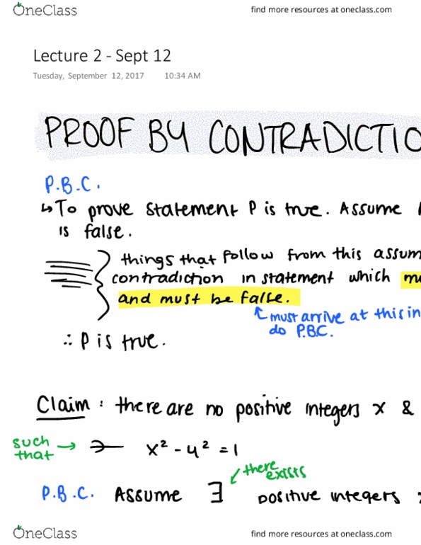 CISC 203 Lecture 2: Proof By Contradiction thumbnail