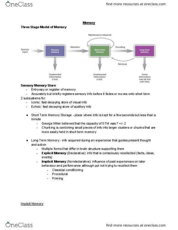 PSY 105 Lecture Notes - Lecture 15: Donald O. Hebb, Basal Ganglia, Long-Term Potentiation thumbnail