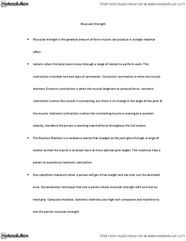 KINS 2295 Lecture Notes - Myocyte, Dynamometer thumbnail