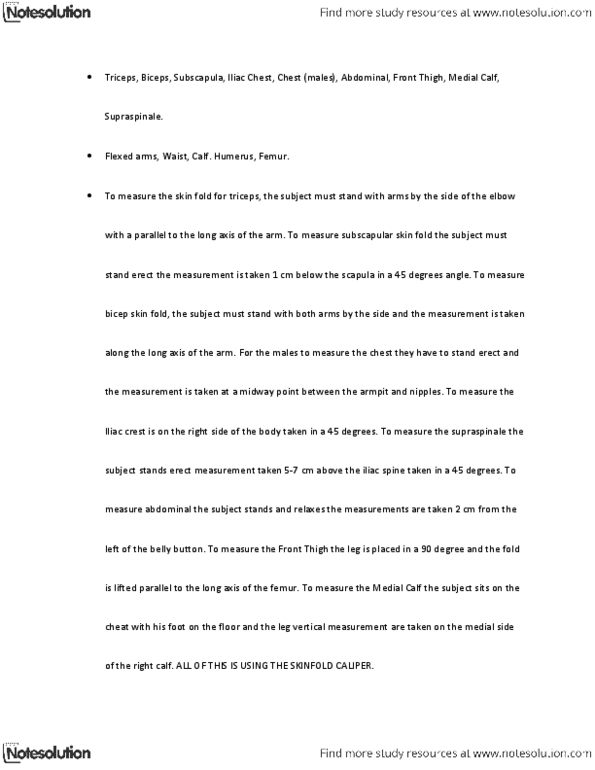 KINS 2295 Lecture Notes - Lecture 2: Body Fat Percentage, Stanine, Iliac Crest thumbnail