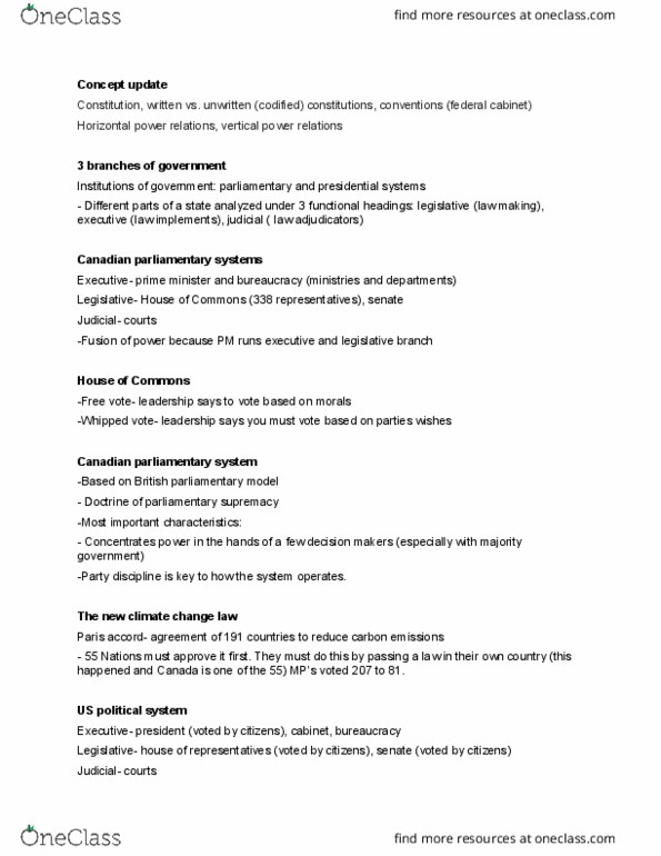 PO101 Lecture Notes - Lecture 9: Parliamentary Sovereignty thumbnail