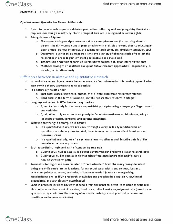 CMN 2101 Lecture Notes - Lecture 4: Life Studies, Consistency, Falsifiability thumbnail