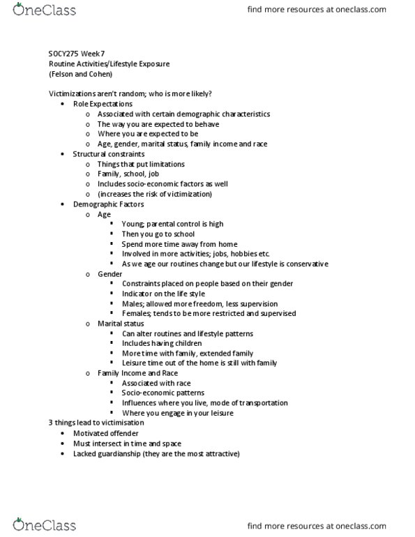 SOCY 275 Lecture Notes - Lecture 7: Technological Change, Cultural Capital, Residential Segregation In The United States thumbnail