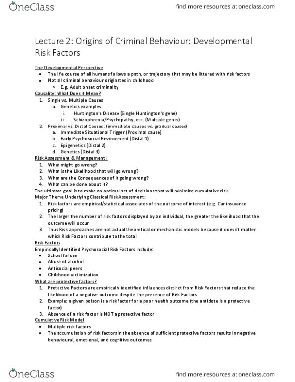 PSYC39H3 Lecture Notes - Lecture 2: Child Abuse, Protective Factor, Vehicle Insurance thumbnail