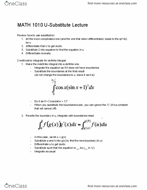 MATH 1010U Lecture Notes - Lecture 35: Antiderivative thumbnail