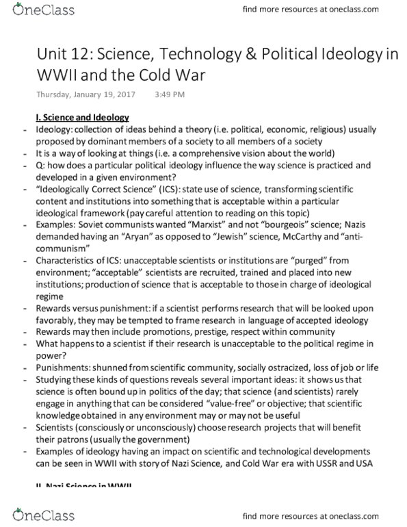 NATS 1775 Lecture 12: Unit 12 Science, Technology & Political Ideology in WWII and the Cold War thumbnail