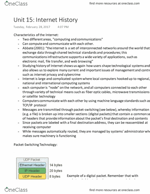 NATS 1775 Lecture Notes - Lecture 15: Packet Switching, Internet Privacy, Computer Network thumbnail