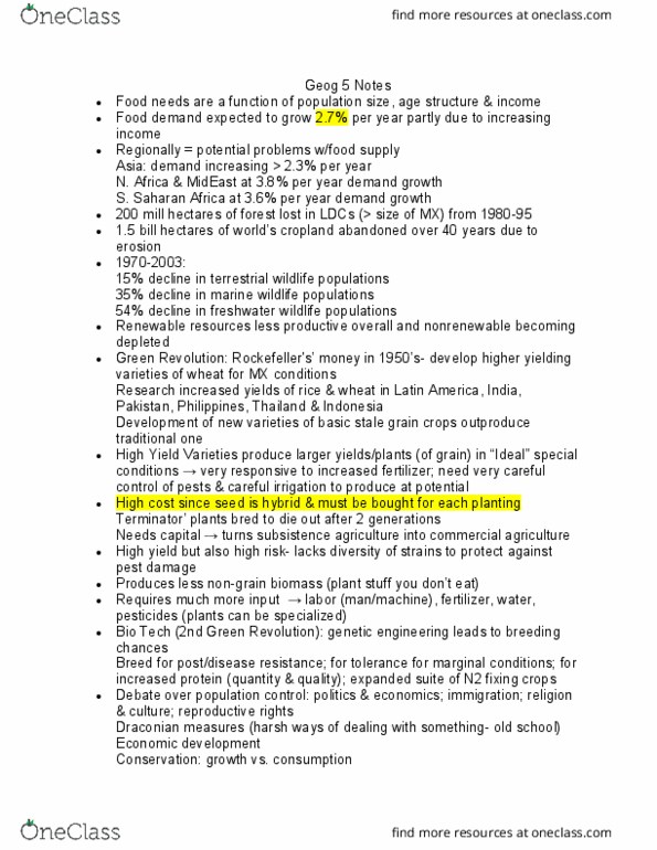 GEOG 5 Lecture Notes - Lecture 13: Ester Boserup, Subsistence Agriculture, Thomas Robert Malthus thumbnail