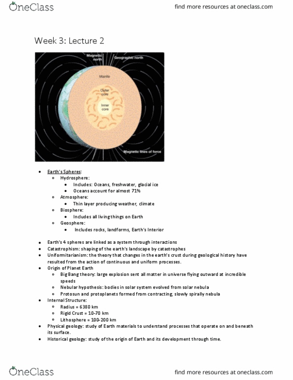 APSC 151 Lecture Notes - Lecture 2: Nebular Hypothesis, Historical Geology, Geosphere thumbnail