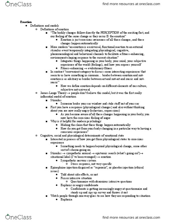 PSYC2241 Lecture Notes - Lecture 11: Sympathetic Nervous System, The Anatomy Of Dependence, Ifalik thumbnail