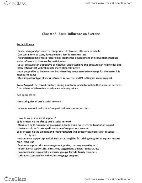 Kinesiology 2241A/B Lecture Notes - Lecture 3: Social Control, Group Cohesiveness, Social Evolution thumbnail