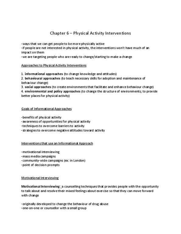 Kinesiology 2241A/B Lecture 4: Chapter 6 – Physical Activity Interventions thumbnail