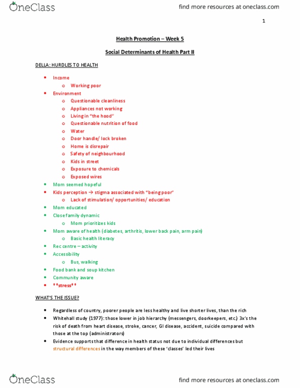 Nursing 1070A/B Lecture Notes - Lecture 5: School Breakfast Program, Soup Kitchen, Whitehall Study thumbnail
